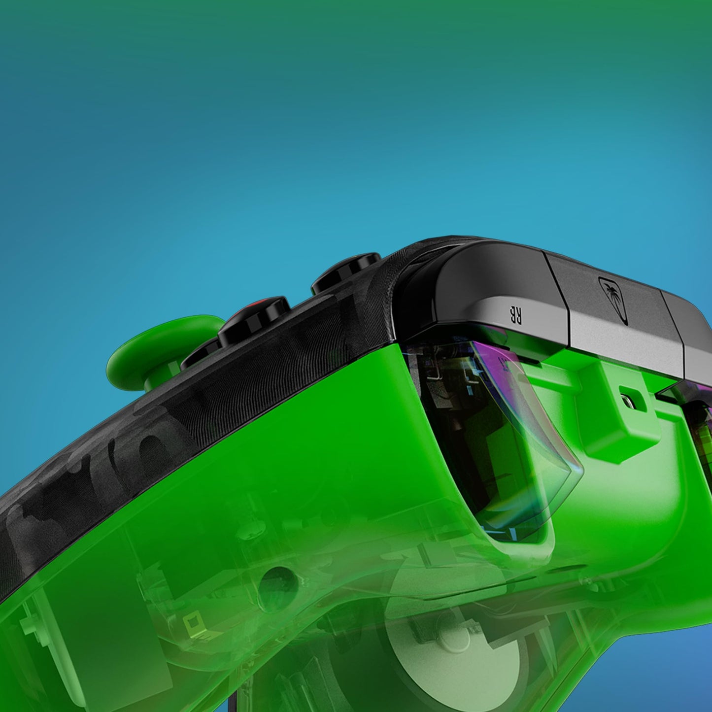 Turtle Beach Rematch Core green and ghost black camo wired gaming controller with audio controls for Xbox Series X, Xbox One, and PC