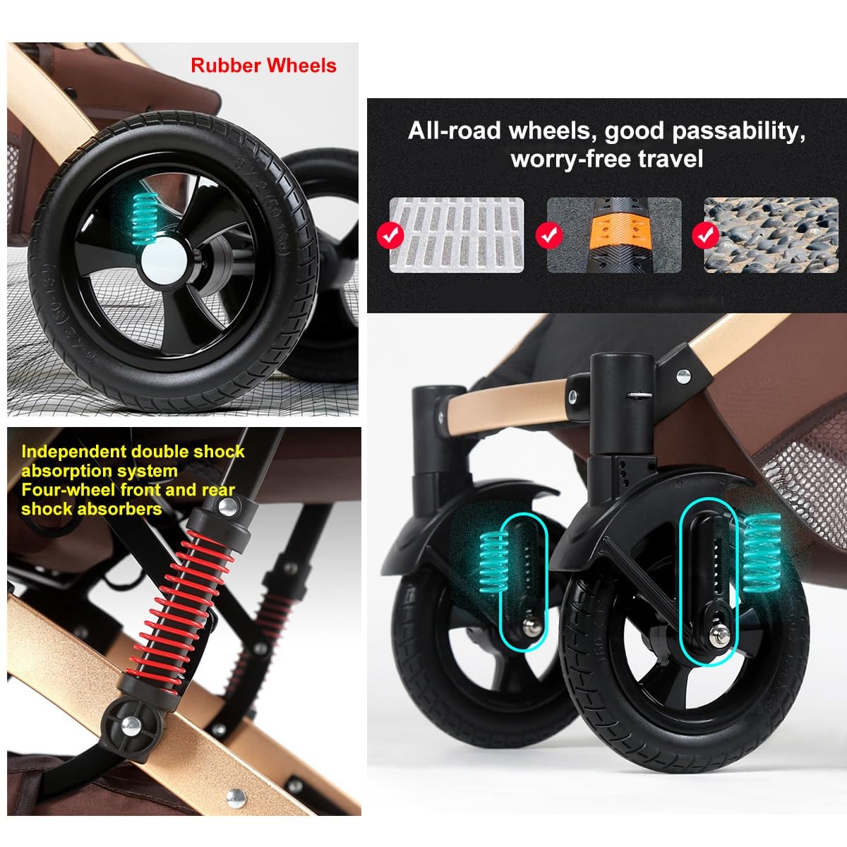 Twins Cozy Compact Twin Pram Stroller - Double Seat Tandem Toddler Stroller, Can Sit/Lie, Detachable Pushchair for Infant, Easy Fold Carriage, Multi-Position Reclining Seats (Color: Pink)