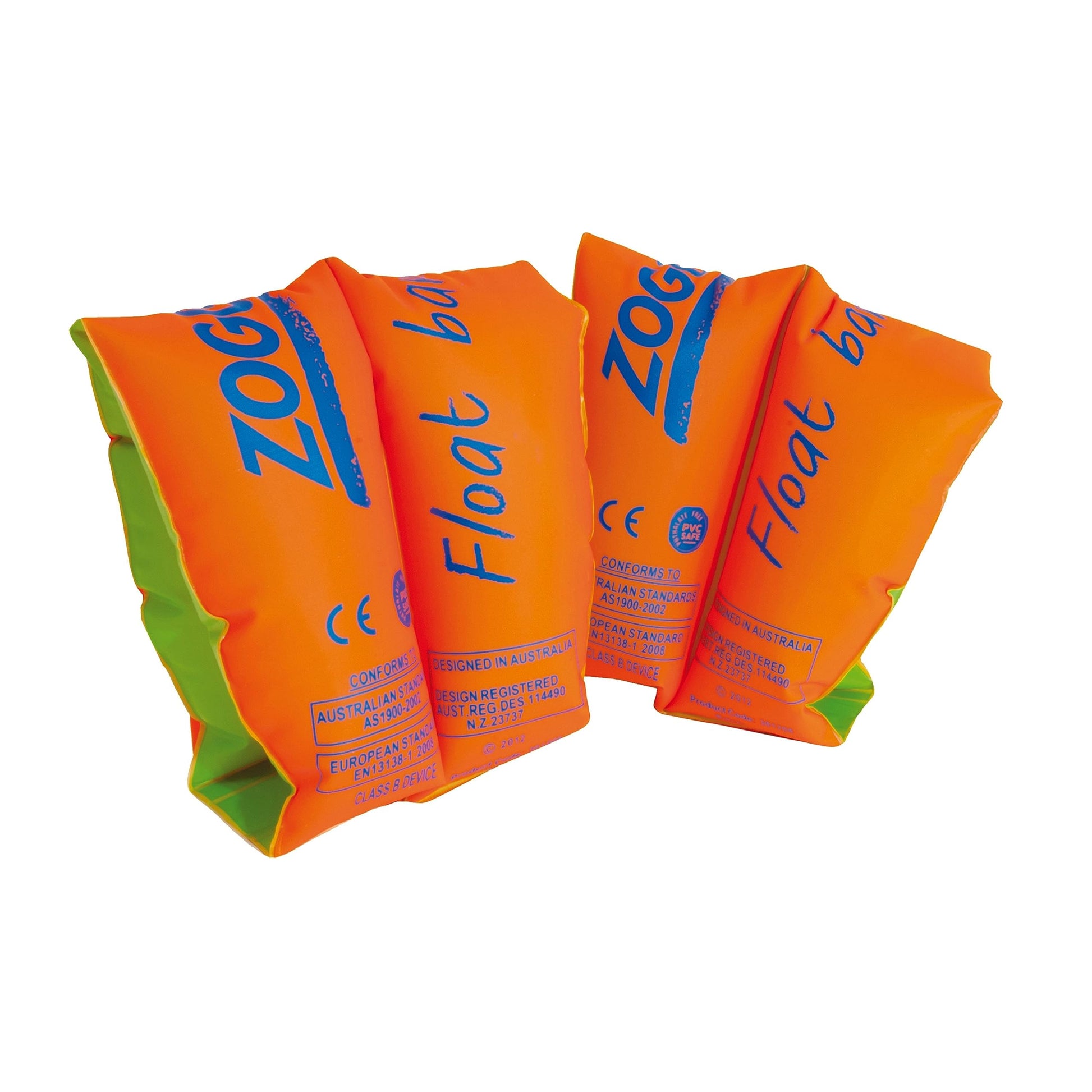 Zoggs orange children's float arm bands for ages 0-1 year, designed for safety and comfort in the water.