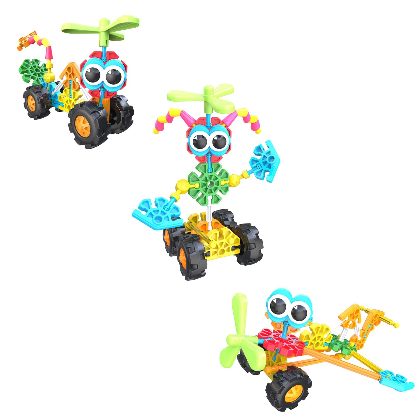 Basic Fun Kid K'NEX | Zoomin' Buddies 20 Model | Kids Craft Set with 48 Pieces | Educational Toys for Kids, Fun and Colourful Building Toys for Boys and Girls, Construction Toys Ages 3 85053