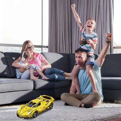 HATFRYF RC Drift Car, Cool Electric Remote Control Car, Kids Toy Vehicle, Model Toy for Boys - Driftable, Gifts for Kids Boy Yellow