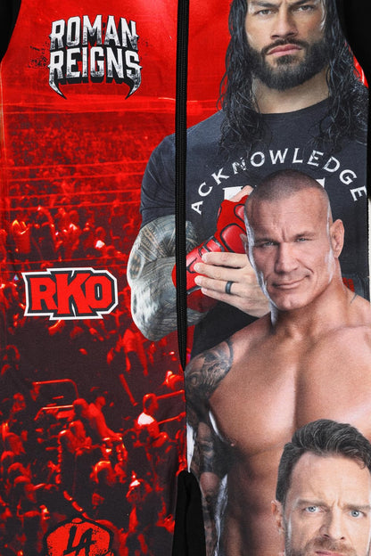 WWE Boys World Wrestling Entertainment Fleece Sleepsuit Kids Onesie (8-9 Years) Red