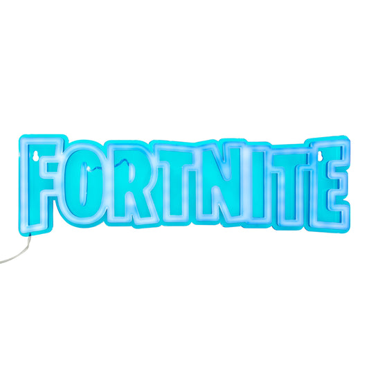 Paladone Fortnite Logo LED neon wall light with power cord, gaming lamp for bedroom or living space decor, ideal gift for boys.