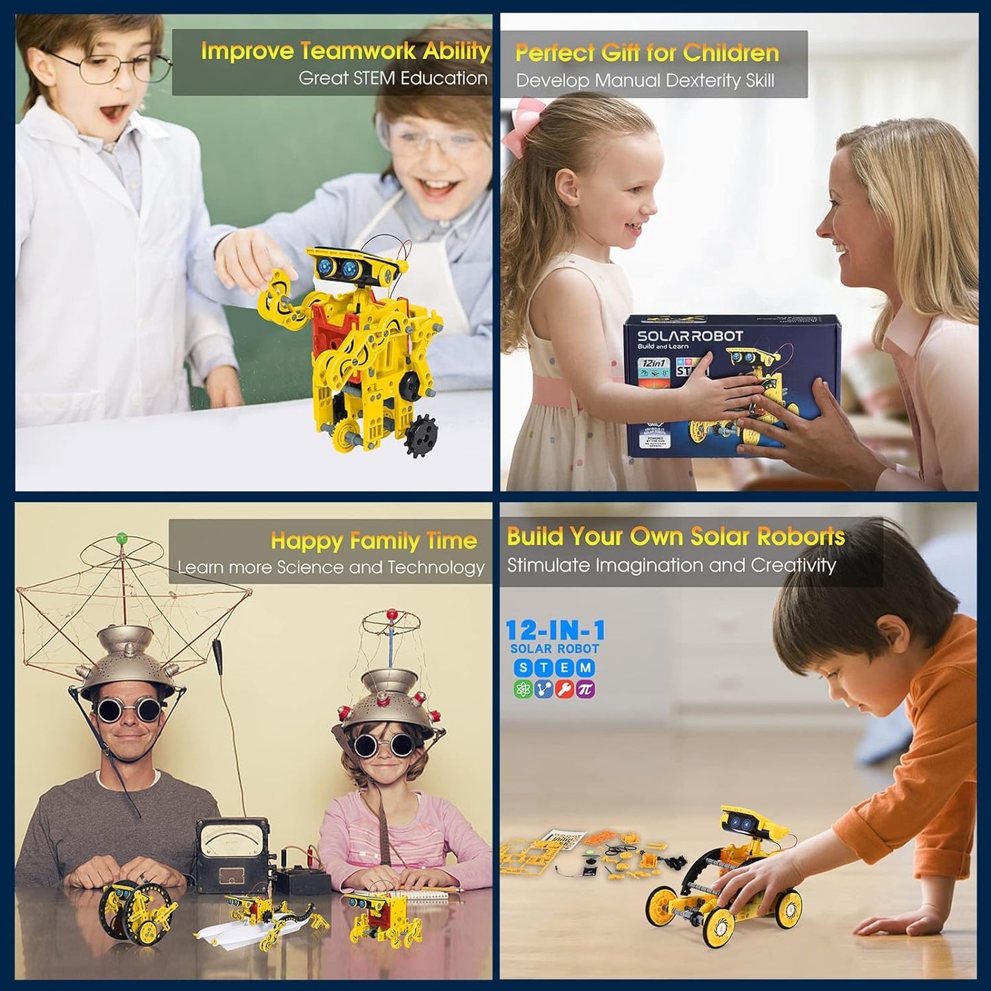 OMWay STEM 12-in-1 Solar Robot Toys, Science Kits for Kids Age 8, Building Experiment Engineering Robotics for 9 10 11 12 13 14 Year Old Boys Girls Teens