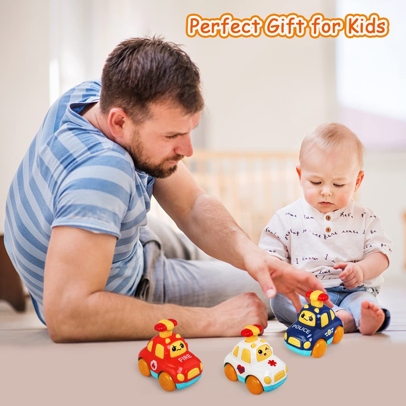 LEADSTAR cartoon wind-up baby toy cars for toddlers, featuring colorful designs perfect for 1-3 year old boys and girls.