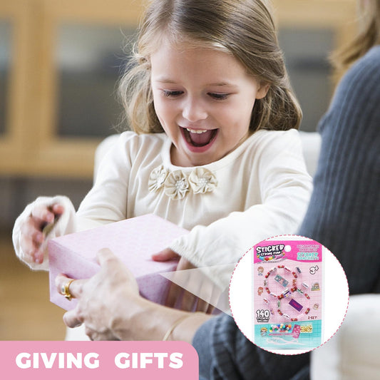 SiumPklay Sticky Rolls Bracelet Maker Kit with 140+ Stickers | Create Unique Sticki Rolls & Friendship Bracelets | Fun Jewelry Making Kits for Girls Ages 6-12 Christmas Gifts