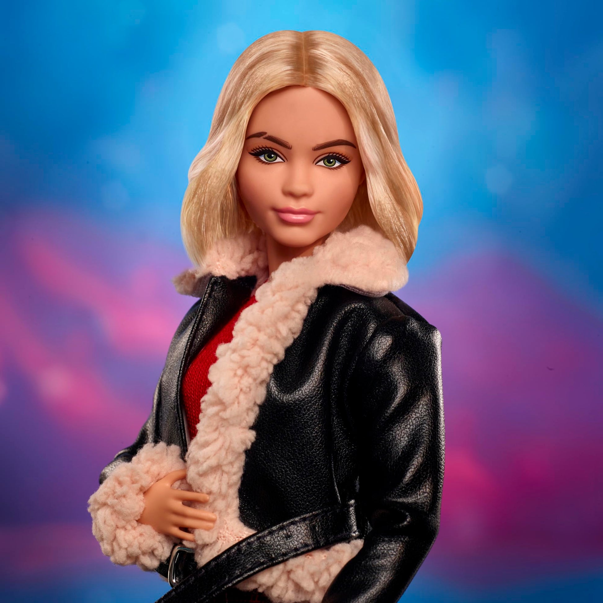 Barbie Ruby Sunday doll inspired by Doctor Who series 14 with doll stand and certificate of authenticity, detailed costume and accessories