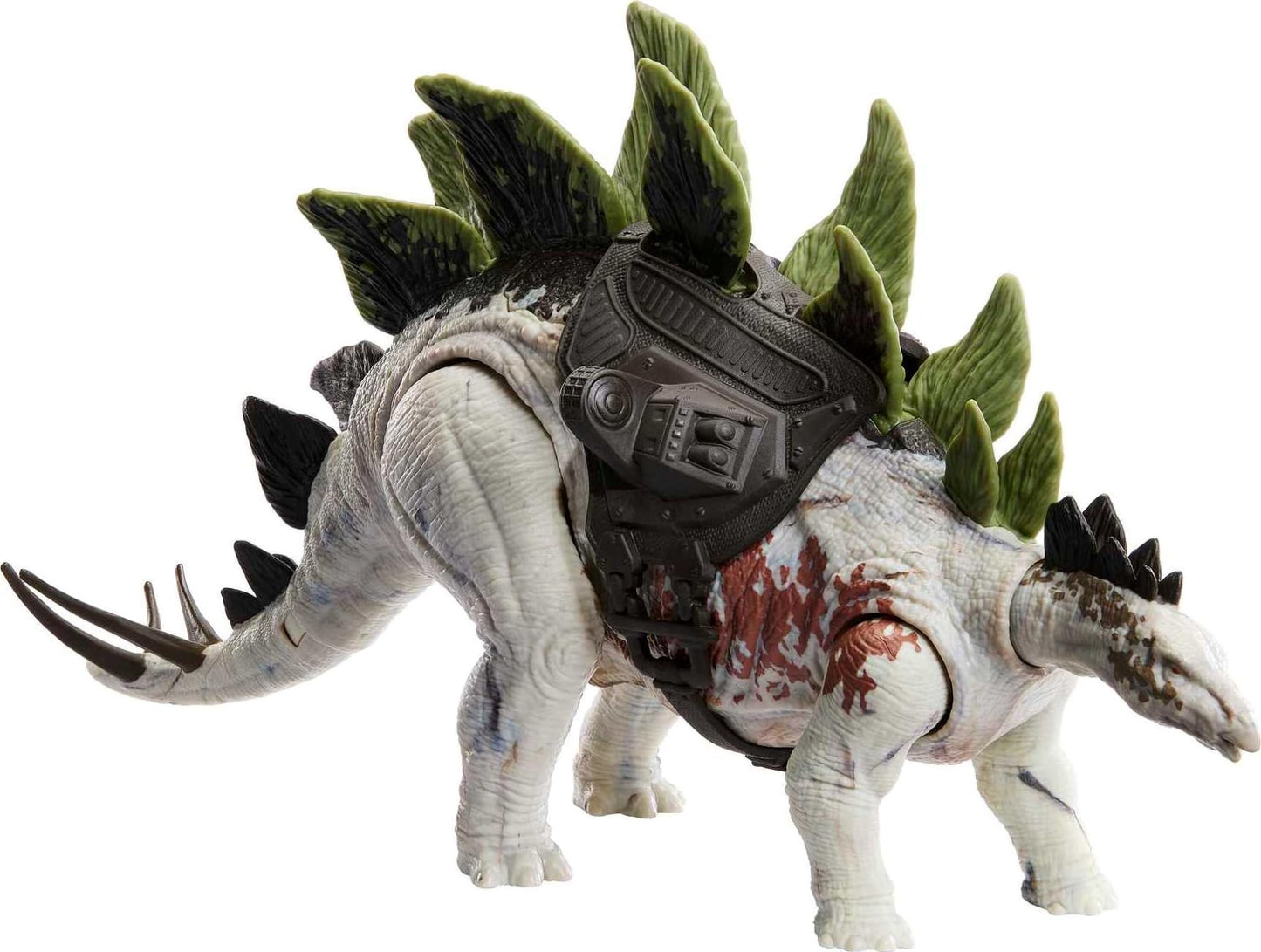 Jurassic World Dominion Dinosaur Figure Gigantic Trackers Stegosaurus with Attack Motion & Tracking Gear, Toy Gift with Physical & Digital Play, HLP24