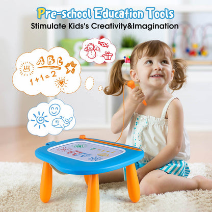 Smasiagon Toddler Toys for 1 2 3 Year Old Boys, Magnetic Drawing Board Doodle Pad for Toddlers 1-3, Educational Learning Travel Toys for Baby Boys Girls Birthday (Blue)