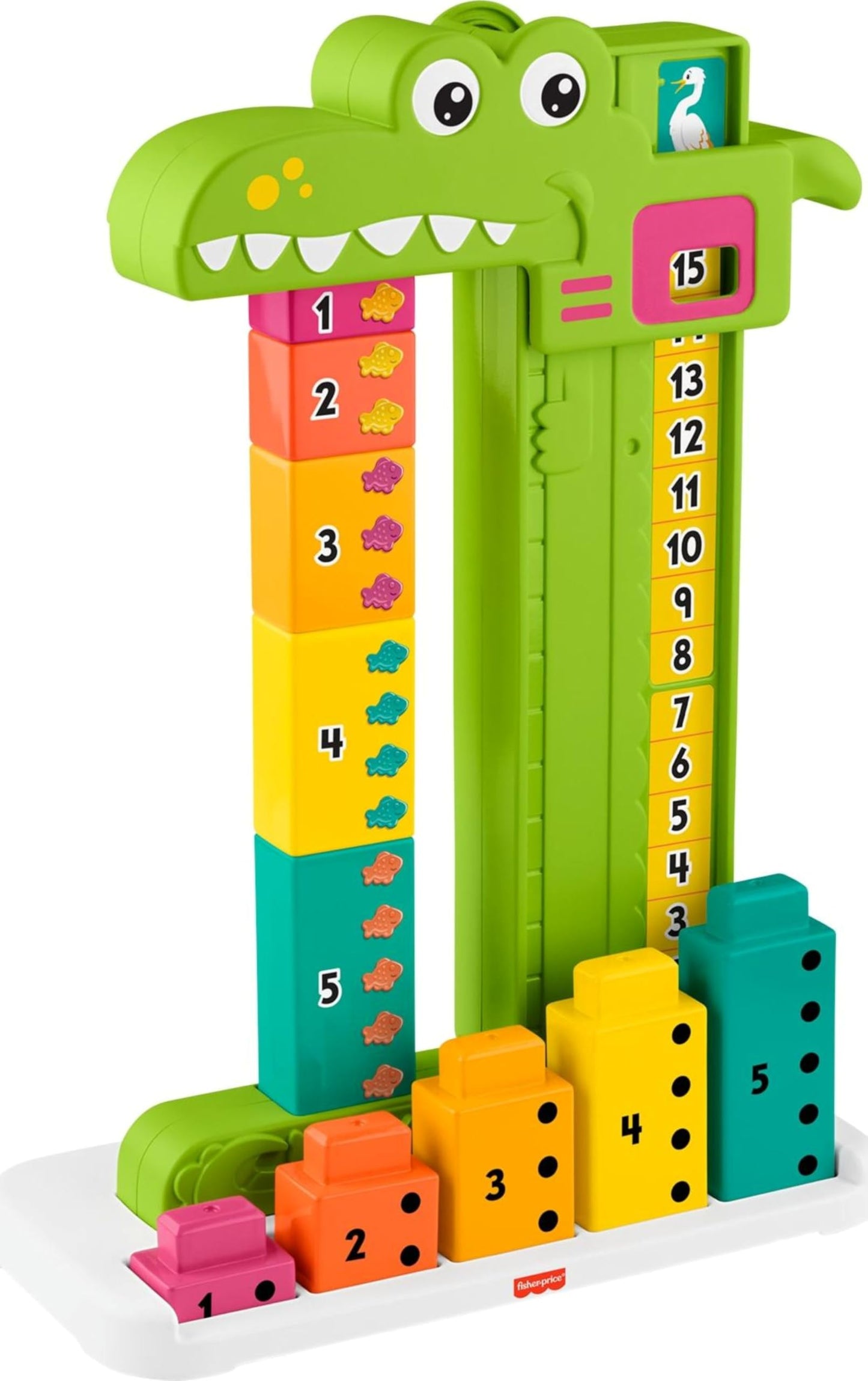 Fisher-Price Preschool Learning Toy Adding Alligator Counting Activity with 10 Stacking Blocks for Kids Ages 3+ Years, JCT13