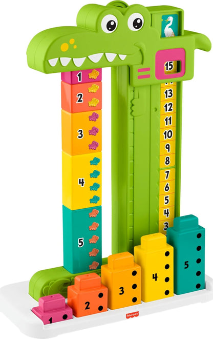 Fisher-Price Preschool Learning Toy Adding Alligator Counting Activity with 10 Stacking Blocks for Kids Ages 3+ Years, JCT13