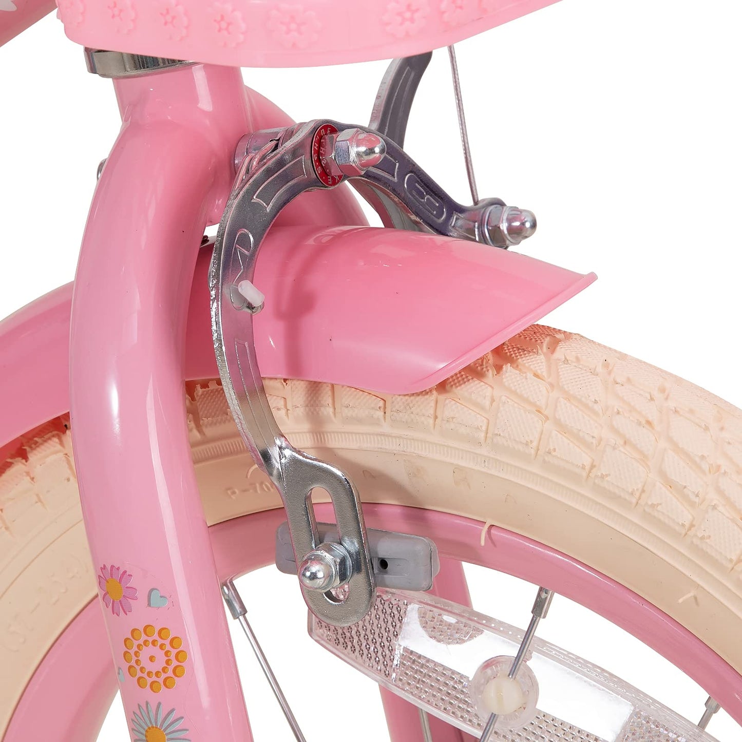 JOYSTAR Little Daisy 16 Inch Kids Bike for 4 5 6 7 Years Girls and boys, Child Bicycle with Training Wheels & Basket & Streamer, Pink Toddler Cycle