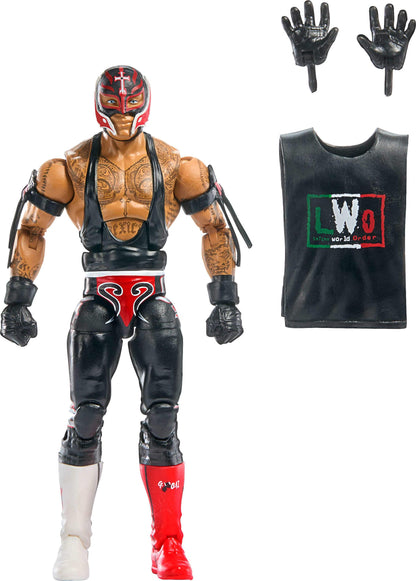 Mattel WWE Elite Collection Top Picks Action Figure & Accessory Set, Rey Mysterio 6" Collectible with Interchangeable Hands, Ring Gear and 25 Articulation Points