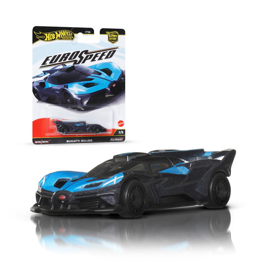 Hot Wheels Premium Car Culture Collectible Toy Car, 1:64 Scale Die-Cast Bugatti Bolide, Eurospeed Vehicle with Real Riders Tires, JBK79