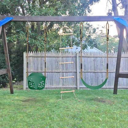 BeneLabel green elephant kids swing seat with high back, adjustable rope, suitable for toddlers 1-3 years indoors or outdoors