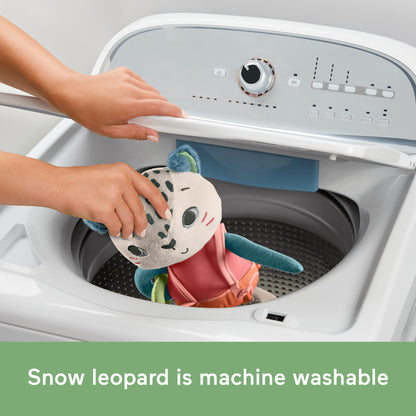 Fisher-Price Baby Sensory Toy Planet Friends Spotting Fun Snow Leopard for Newborns Ages 3+ Months, Made of 95% Recycled Plastic and FSC Certified Packaging, HKD64