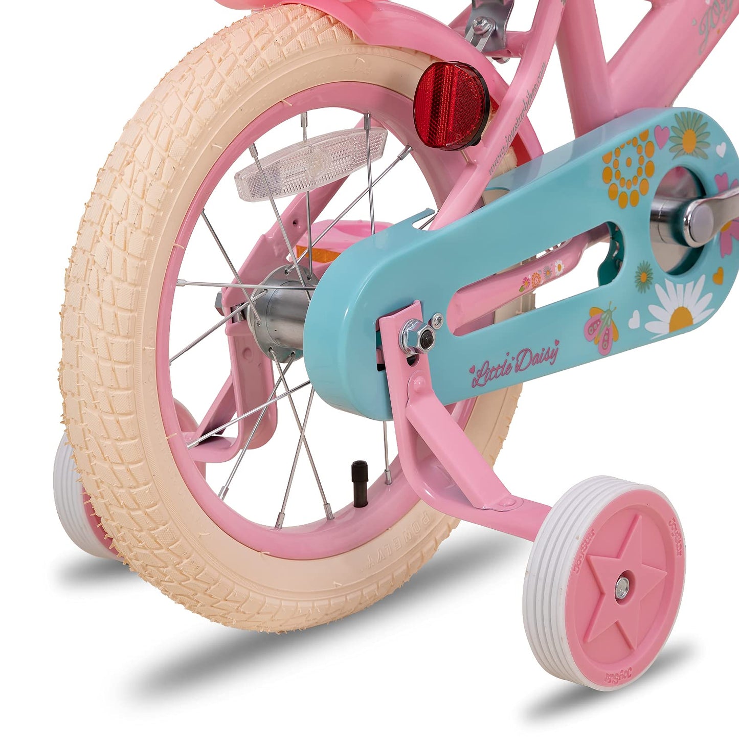 JOYSTAR Little Daisy 16 Inch Kids Bike for 4 5 6 7 Years Girls and boys, Child Bicycle with Training Wheels & Basket & Streamer, Pink Toddler Cycle