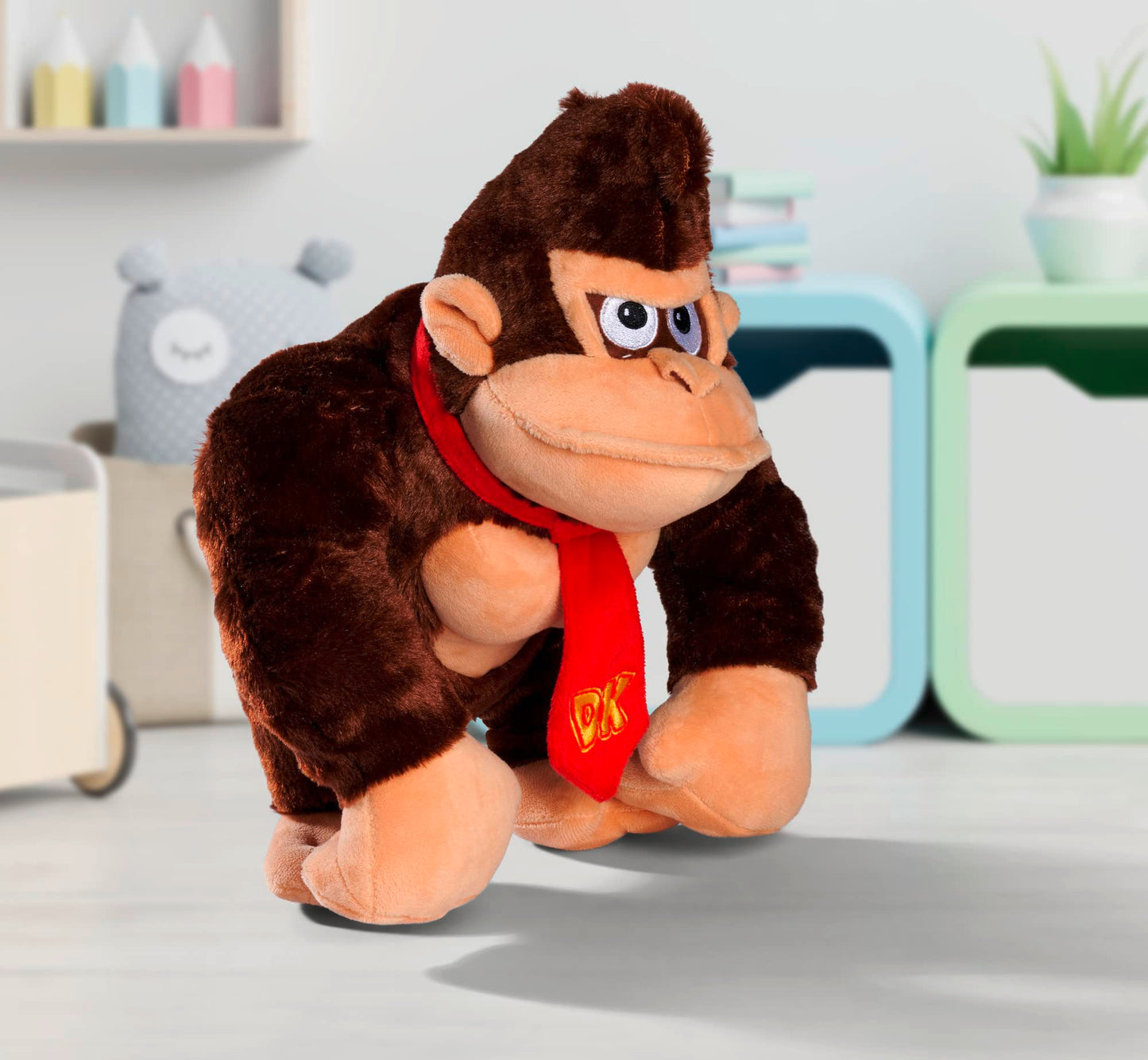 Simba Nintendo Super Mario Donkey Kong plush soft toy, 30cm, featuring colorful, soft fabric and detailed character design for kids.