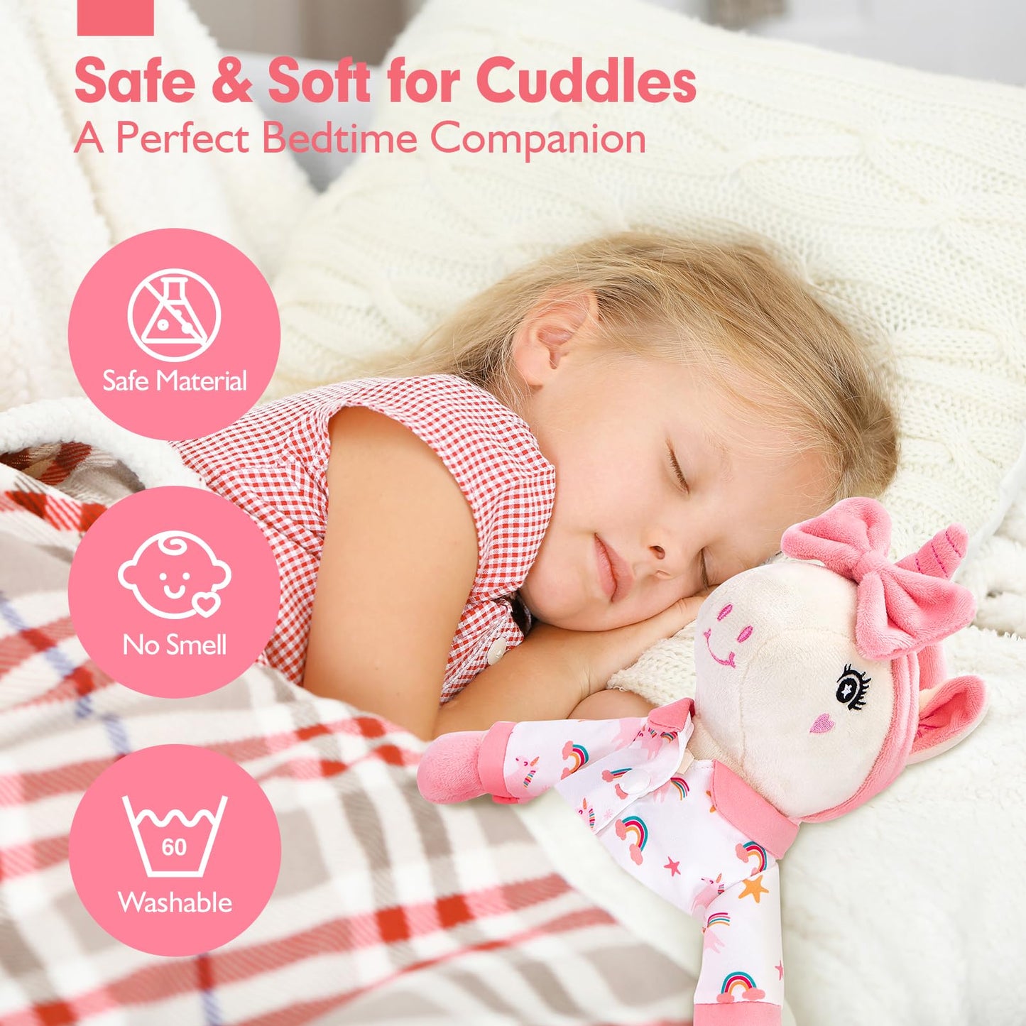 hahaland Unicorns Toys for Girls Age 3+, Ballerina Doll Plush Toys with 3 Outfits & Cloud Bag – Unicorn Stuffed Animal Soft Toys for Girls 3 4 5 6 Year Old, Ballet Dress Up Doll Gifts for Girl