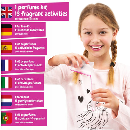 Science4you Perfume Super Lab for Kids, educational perfume-making kit with 13 creative activities for children aged 8-12.