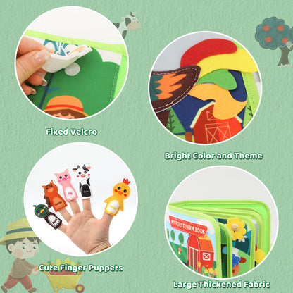 LZDMY Baby Toys Busy Book for 1 2 3 Year Olds, 20 in 1 Toddlers Montessori Farm Busy Books Travel Toys, Sensory Activity Book Busy Board Educational Toy, Boys Girls Birthday Gift