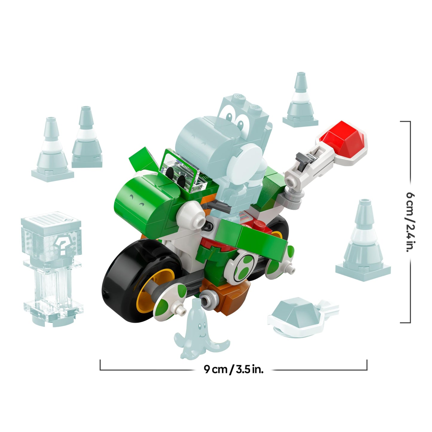LEGO Super Mario Yoshi Bike Set with Mario figure, colorful building toy for kids 7+, perfect for independent play and birthdays.