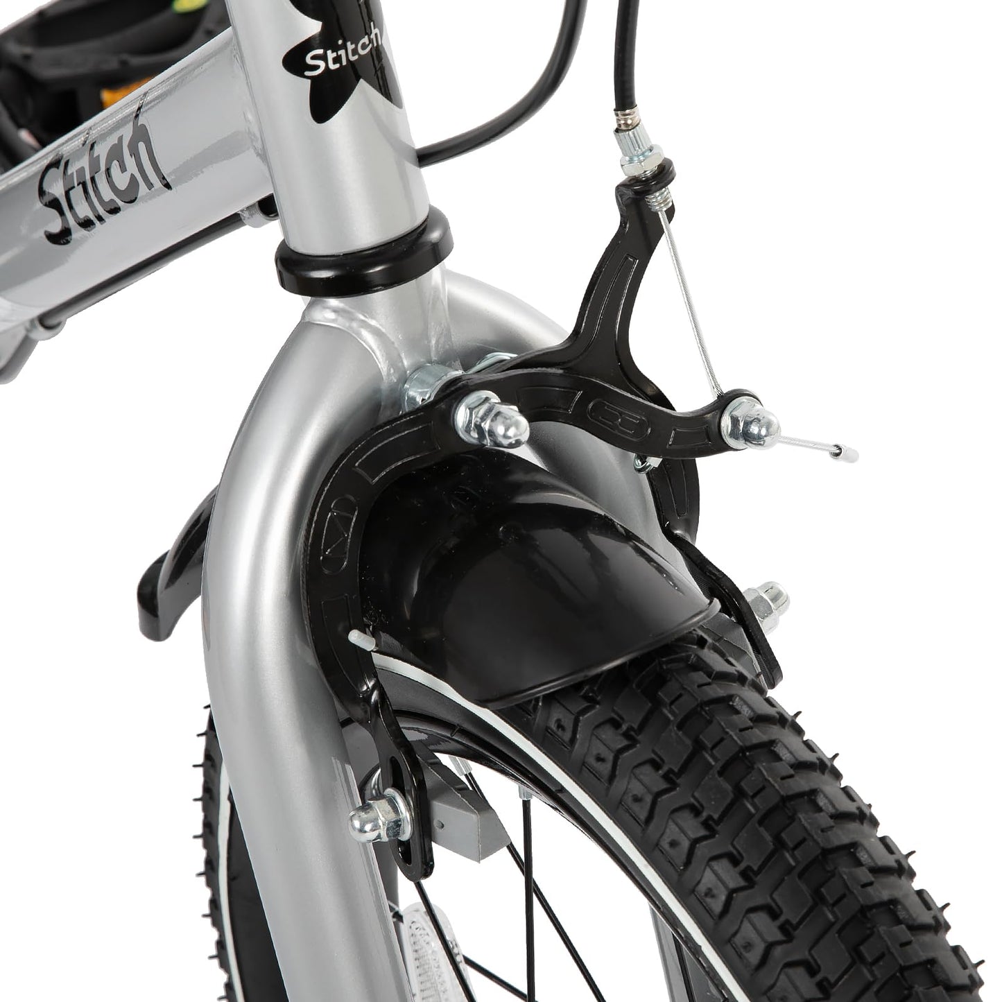 STITCH 14 Inch Kids Bike for 3-5 Ages Boys, 14" Wheels Bike for Boys With Stabilisers, Silve