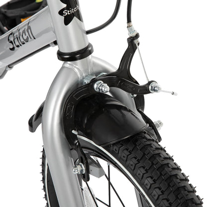 STITCH 14 Inch Kids Bike for 3-5 Ages Boys, 14" Wheels Bike for Boys With Stabilisers, Silve