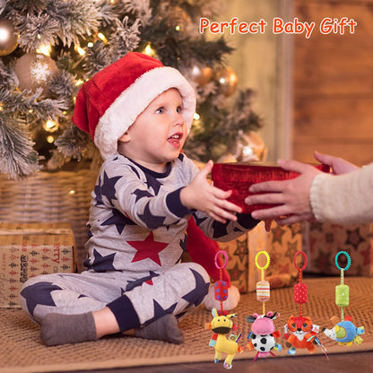 Joylife baby pram pushchair with soft hanging rattle toys, plush animal wind chime for infants and newborns.