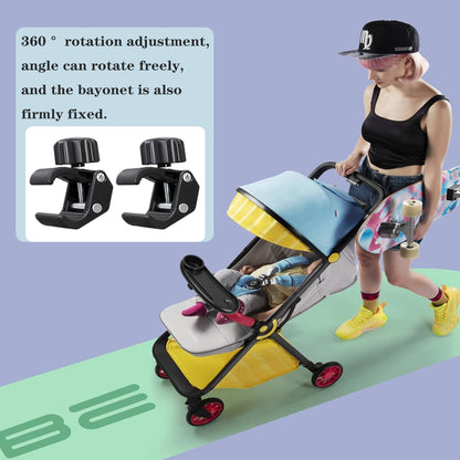 DeJivsin 3-in-1 black stroller snack tray with cup holder, adjustable buckle for pushchair or pram accessories, multifunctional design