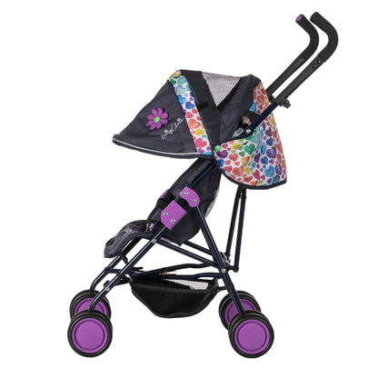 Daisy Chain Zipp Max Dolls Pushchair – Adjustable handles from 76-82cm. For children of 4, 5, 6, 7, 8 or 9 years. (Rainbow Hearts)