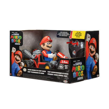 THE SUPER MARIO BROS. MOVIE Nintendo Mario R/C Car With Tail Pipes Light and Rumble Features, Inspired By The Super Mario Movie. The For Kids Aged 3+