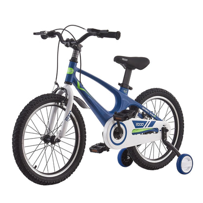 LSBIKE Kids Bike 14 16 18 Inch Magnesium Alloy Boys Girls Children Bicycle with Stabilizers Ages 2-9 Years Blue Pink Bicycle Double Brakes Training Wheel Freestyle Children Bike (18 inch Blue)