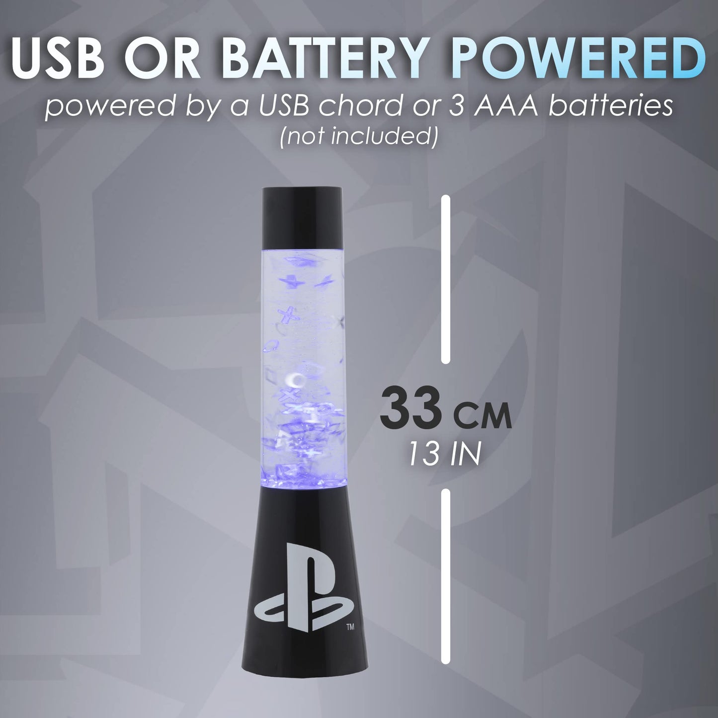 PlayStation Paladone | Sony Glitter Liquid Mood Light with Floating Controllers & Icons | Officially Licensed Sony Merchandise | PS5 | Lava Lamp | Desk Lamp | Bedside Light | Gaming Decor