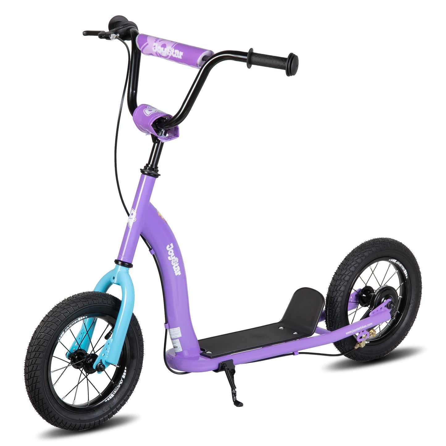 Purple JOYSTAR Conway 12-inch kick scooter for children with adjustable handlebars and two wheels, ideal for ages 5 and up.