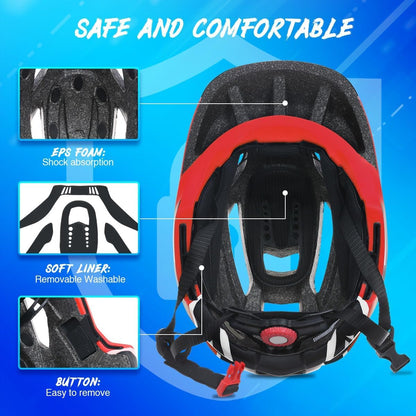 Lixada Kids Full Face Helmet Detachable Full Face Kids Bike Helmet Children Sports Safety Helmet for Cycling Skateboarding Roller Skating