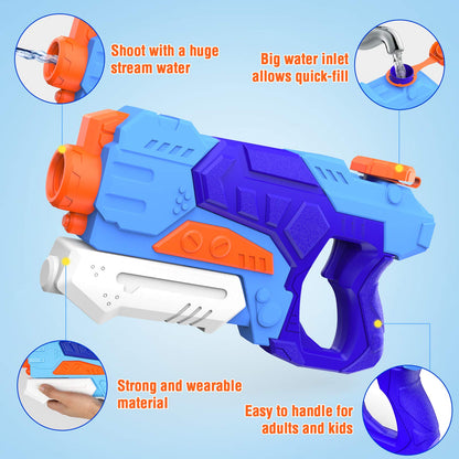 Kiztoys water gun toys for kids, two large-capacity water pistols with long-range spray, ideal for summer water play outdoors