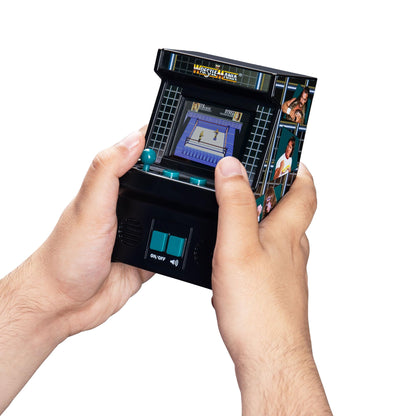 ARCADE CLASSICS Basic Fun Arcade Classics Mini WWE handheld game with joystick, full-color screen, authentic sound effects in black
