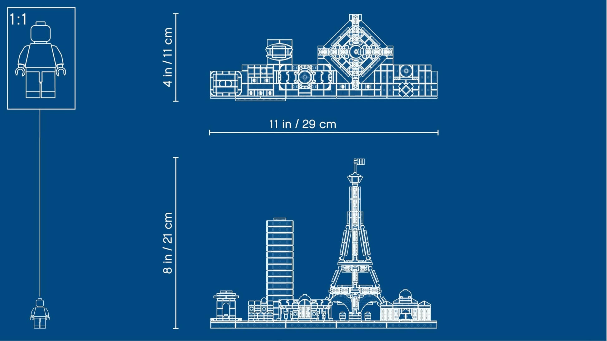 LEGO Architecture Paris Model Set featuring the Eiffel Tower and The Louvre, ideal for home décor and collectors.