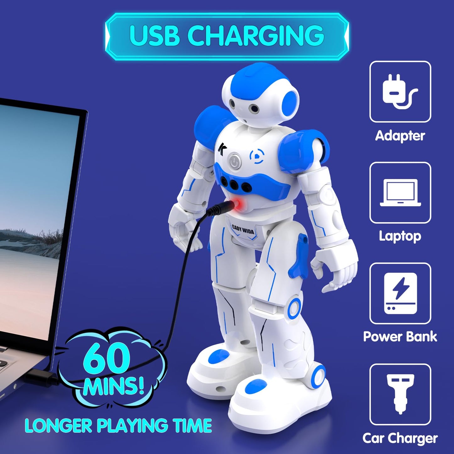 Pup Go Smart RC AI Robot Toy for Kids 3+, Early for Boys, Singing Dancing Interactive Talking Gesture Sensing Remote Control, STEM Educational Autistic (Blue)