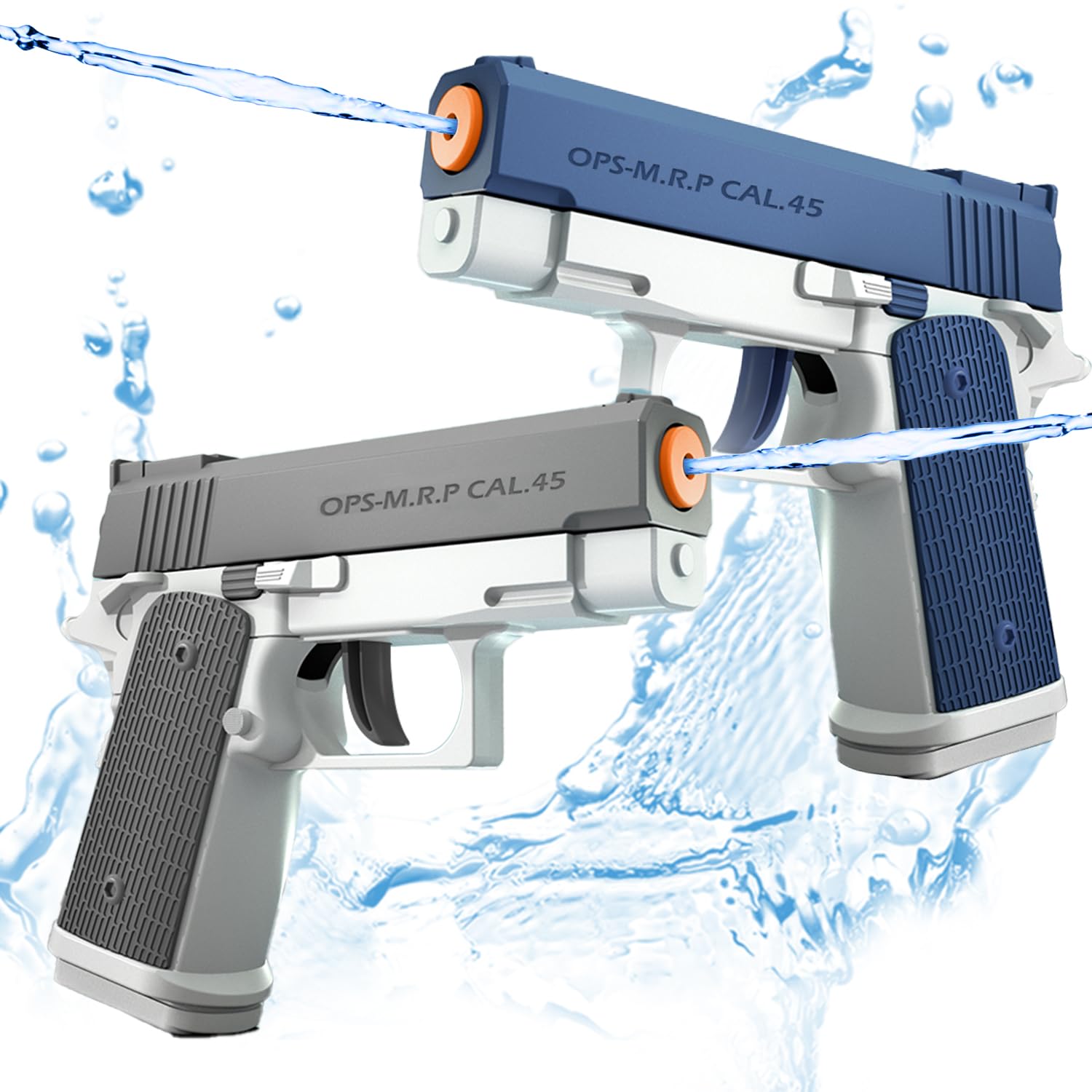 Two Neoot water guns in a 2-pack, small manual water toys for kids, perfect for summer pool and beach water fights.