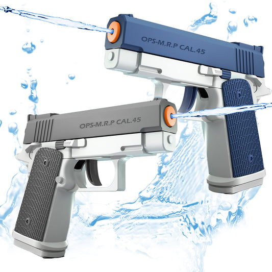 Two Neoot water guns in a 2-pack, small manual water toys for kids, perfect for summer pool and beach water fights.