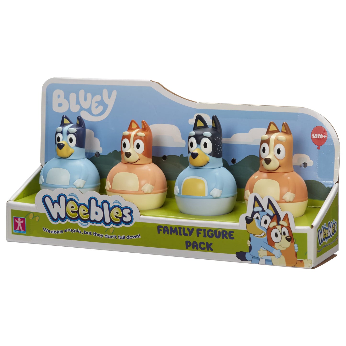 Character Options 07717 Four Pack, Weebles Wobble, Preschool Figures, Bluey Toys for 18mth+