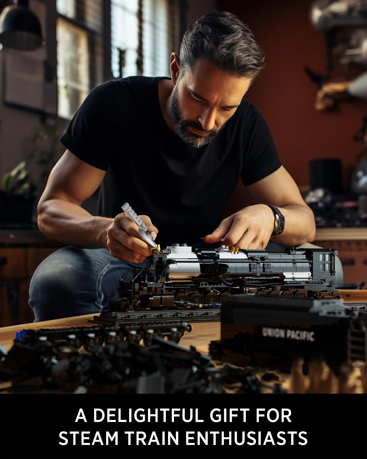 Nifeliz Train The Big Boy Locomotive, Steam Locomotive Building Block Set for Adults, Legendary Steam Train Display Kit for Gift Giving (1818 Pieces)