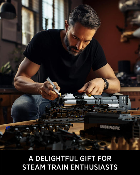 Nifeliz Train The Big Boy Locomotive, Steam Locomotive Building Block Set for Adults, Legendary Steam Train Display Kit for Gift Giving (1818 Pieces)