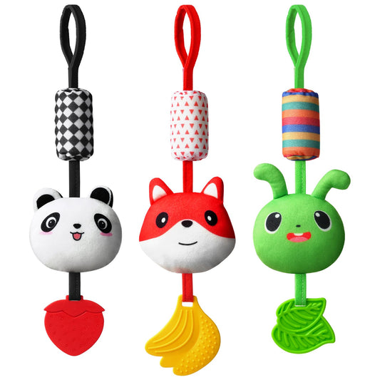 Aolso Stroller Toys, Hanging Rattle Toys, High Contrast Baby Toy, Animal Shape, Educational Plush for Newborn, Baby Gift, Caterpillar
