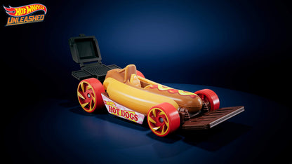 Hot Wheels Unleashed game for PlayStation 5 by Deep Silver, featuring colorful racing cars and dynamic gameplay visuals.