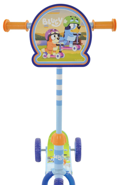 Bluey 3-Wheel Tri Scooter for Kids | Deluxe Edition Officially Licensed with Exciting Decals | Sturdy Steel Frame Puncture-Proof Tyres | Adjustable Handlebar Height | Age 3+ Years