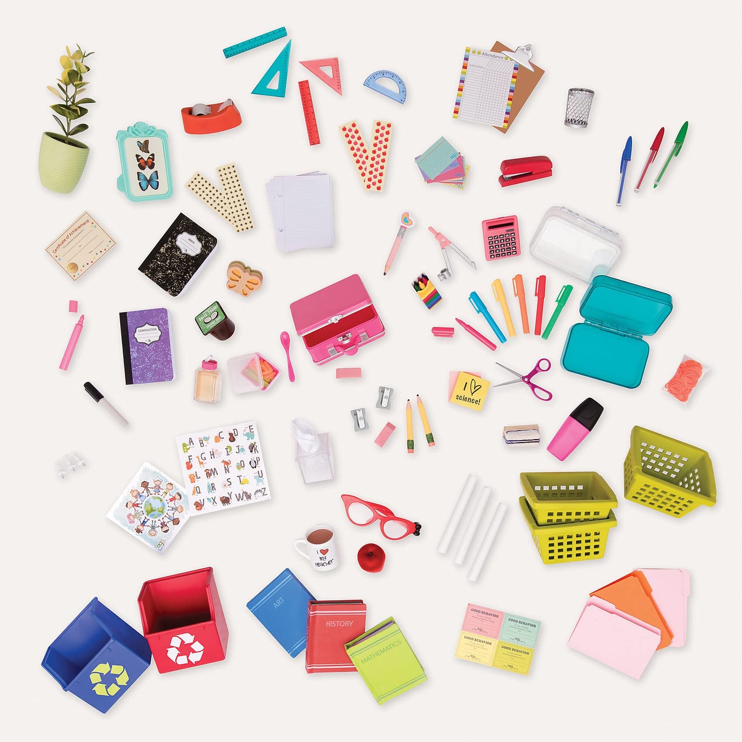 "Our Generation Awesome Academy fully-stocked schoolroom playset for 18-inch dolls, Includes a variety of realistic doll classroom accessories for Ages 3+"