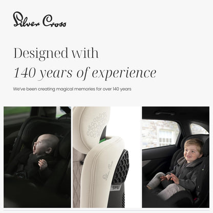 Silver Cross - Motion All Size 2 360 Car Seat - Newborn to 12 years - Isofix Car seat - 5 Point Safety Harness - 360 Rotation - Almond